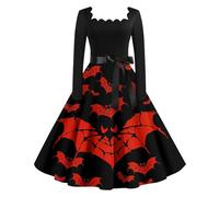 Robe Mariée Halloween D' Hallowen Deguisement Halloween Femme Vampire Soirée Costume Déguisement Rouge Terrified Voyante Vampire Citrouille Sexy Robe de Sorciere Femme Rouge S