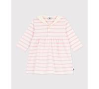 Robe marinière bébé en coton manches longues et col marin Petit Bateau - écru - Taille 18 mois 18M rose/rose