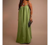 Robe maxi ample à bretelles en lin pour grande taille, tenue d'été pour vacances, confortable pour une escapade citadine, plage, club, élégante et chic, décontractée, surdimensionnée, rafraîchissante,