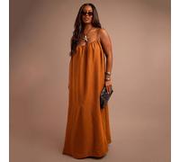Robe maxi ample à bretelles en lin pour grande taille, tenue d'été pour vacances, confortable pour une escapade citadine, plage, club, élégante et chic, décontractée, surdimensionnée, rafraîchissante,