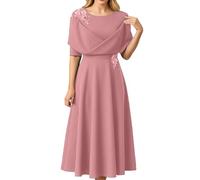 Robe Maxi d'été Sexy pour Femme Ample Décontractée Robe Volants Taille Haute Décontractée Grande Taille Robes Respirant Lâche Robes de Plage Grandes Tailles Dress Élégant Plage Soirée Fête #1