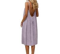 Robe Maxi d'été Sexy pour Femme Femmes Col V RobeTunique Courte Plage Chic et Elegant Midi avec Poches Loose Fit Trendy Pas Cher 2026