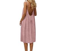 Robe Maxi d'été Sexy pour Femme Femmes Col V RobeTunique Courte Plage Chic et Elegant Midi avec Poches Loose Fit Trendy Pas Cher 2026