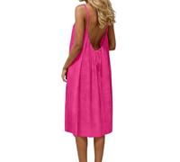 Robe Maxi d'été Sexy pour Femme Femmes Col V RobeTunique Courte Plage Chic et Elegant Midi avec Poches Loose Fit Trendy Pas Cher 2026