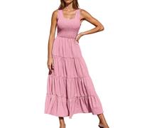 Robe Maxi d'été Sexy pour Femme sans Manche Col en V Longue Summer Dress Décontracté Respirant Grandes Tailles Ceremonie Décontractée Plage Imprimée