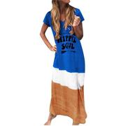 Robe maxi - SFSUW - grande taille - manches courtes - col en V dégradé 40