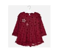 Robe - MAYORAL - Robe Fille - Tulle Brodée - Rouge Framboise - 100% Polyester 4 ans