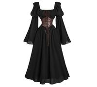 Robe Médiévale Deguisement Halloween Femme Chapeau Sorciere Gothique Longue Carnaval De Venise Costume Princesse Adulte Rouge Corset Medieval Déguisement Grande Taille Cachemire Empire Xl Costumes