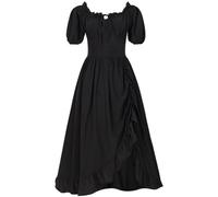 Robe Médiévale Femme avec Manches Courtes Robe Reine Femme Victorienne médiévale Renaissance Gothique Maxi Dress Carnaval Halloween Cosplay Grande Taille fête Deguisement Princesse Adult Longue