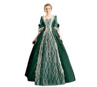 Robe Médiévale Femme Carnaval Halloween Robes Gothique Renaissance Baroque Robe Rétro Manches Trompette Victorienne Grandes Tailles Maxi Robes de Fête Soirée Cosplay Déguisement Costume Halloween