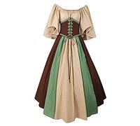 Robe Médiévale Femme Carnaval Halloween Robes Gothique Renaissance Baroque Robe Rétro Manches Trompette Victorienne Grandes Tailles Maxi Robes de Fête Soirée Cosplay Déguisement Costume Halloween