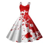 Robe Médiévale Femme Costumes Manches Chauve-Souris Déguisements Style Renaissance Robes Fantôme Sanglante Tenues Mariage Horror Avec Imprimé Citrouille Pour Cosplay Vampire