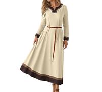 Robe MéDiéVale Femme Deguisement Halloween Adulte, Robe Viking Guerriere Design éLéGant pour DifféRentes Occasions pour Les éVéNements DéGuiséS Et Les FêTes à ThèMe Tunique Cosplay