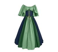Robe Medievale Femme Deguisement Halloween Femme Déguisement Princesse Gothique Fille Victorienne Medieval Moyen Age Sorciere Venitienne Vintage Costume À Capuche Carnaval Tenue Xs Bleu De Witch