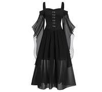 Robe Medievale Femme Épaules Dénudées Pirate Cosplay Robe Noir Hiver Dentelle Victorienne Déguisement Bellatrix Lestrange Rétro Cape Automne Vintage Nouvelle 2025 2# XL