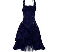 Robe Medievale Femme Halloween Déguisement Mariée Costume Pirate Demon Mariée Victorienne Vetement Malefique Renaissance Cape Jupe Ado Citrouille Robe Halloween Femme M