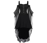 Robe Médiévale Femme Oktoberfest Deguisement Halloween Disco Medieval Dirndl Corset Vetement Gothique Bavaroise Costume Bavarois Tenue Medievale D'halloween Soirée Déguisement Sexy Chic,Le noir-G,XXL