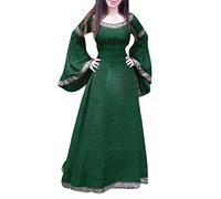 Robe Medievale Femme Renaissance Baroque Gothique Médiévale Costume Femmes Moyen Age Robes Dress Manches Trompette pour Halloween Cosplay DéGuisement Carnaval Victorien Médiévale Dress Grande Taille