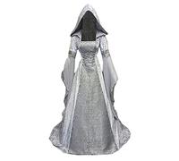 Robe Médiévale Femme Renaissance Robes Grande Taille Deguisement Medieval Costume Manches Trompette Reine Victorienne Gothique Robe Maxi Carnaval Halloween Fête Cosplay Carnaval Victorie Dress