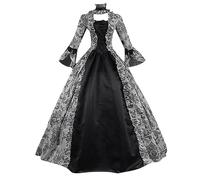 Robe Médiévale Femme Rétro, Robe Renaissance Femme Sexy Manches Trompette Baroque Halloween Fête Cosplay Carnaval Victorien Longues Parti Déguisements Costume Élégant Courtes Léger