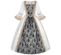 Robe Medievale Femme RéTro- Robe Victorienne Dentelle Manches Cloches | Robe De Bal Pour Adultes Renaissance Cosplay Historique Et Performances Sur ScèNe Halloween Costumes Vintage Pour Thé Bal