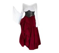 Robe Medievale Femme Robe Steampunk Costume Adulte Femme 4Xl Velours Vert Gothique Grande Taille Viking Costume Voyante Moyen Age Deguisement Vampire Tenue Médiévale Baroque Déguisement Vampire