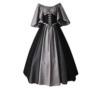 Robe Médiévale Femmes Renaissance Élégant Maillots D'Halloween Gothique Palais Victorien Robe Steampunk Manches Courtes Cosplay Robe De Soirée Longue Curvy Grande Taille Robes De Bal