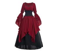 Robe médiévale pour femme de style servante - Costume Renaissance deux pièces avec taille smockée - Robe historique pour Larp et marché