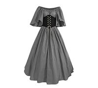 Robe Médiévale pour Femmes Rétro Renaissance Deguisement Victorienne Renaissance gothique Steampunk Gothique Vintage Medievale Fête Gothique Carnaval Halloween Grande Taille Robe de Soirée Cocktail