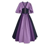 Robe Médiévale pour Femmes Rétro Renaissance Deguisement Victorienne Renaissance gothique Steampunk Gothique Vintage Medievale Fête Gothique Carnaval Halloween Grande Taille Robe de Soirée Cocktail