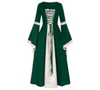 Robe Médiévale Renaissance Femme, Robe Femme élégante Style rétro Manches Trompette Longueur médiévale pour Cosplay Gothique et Tenue de Bal Historique inspirée des Cours