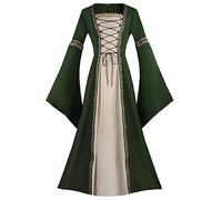 Robe médiévale Renaissance Palais Long Moyen Âge Reine Victorienne Gothique De Style Victorien Robe de Cérémonie Vintage Élégante Maxi Robe de Princesse Costume Corset pour Halloween, vert, 5X-Large