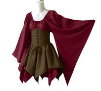 Robe médiévale Renaissance pour femme - Corset pour Halloween