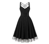 Robe Medievale Steampunk Femme Corset Bustiers et Robes à Bretelles Manches en dentelle Elegant A-Line Victorienne Steampunk Gothique deguisement Grande Taille Robe de Bal pour Carnaval Pas Cher