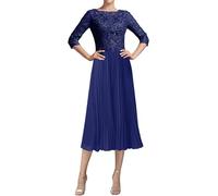 Robe Mere De La Mariee Robe de soirée élégante for mère la mariée, en mousseline soie et dentelle, avec appliques(Color 2,18W)