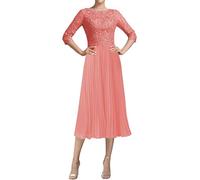 Robe Mere De La Mariee Robe de soirée élégante for mère la mariée, en mousseline soie et dentelle, avec appliques(Color 6,14)