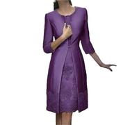 Robe Mere De La Mariee Tenue élégante for la mère de mariée, 2 pièces avec veste, robes marié, soirée for mariage, couleur bonbon(PURPLE,18W)