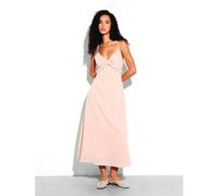 Robe mi-longue à bretelles spaghetti rose poudré avec détail volant et dos découpé, parfaite pour le printemps et l'été en vacances L,M,S,XL,XS,XXL,XXS,XXXL,XXXXLTribalTissu tissé