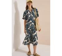 Cecil Robe midi avec col Fendu et imprimé Palm Breeze Vert M