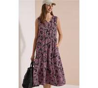Robe mi-longue à encolure en V et imprimé