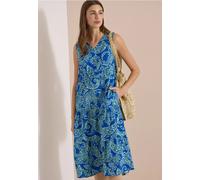 Robe mi-longue à encolure en V et imprimé