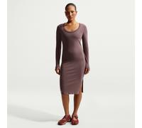 Robe mi-longue ajustée et côtelée à manches longues Nike Chill Knit pour femme Tattoo/Sail XS (FR 34-36)