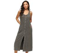 Robe mi-longue boutonnÃ©e en jersey femme Superdry Vintage Noir XS