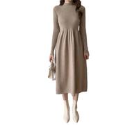 Robe Mi-Longue Élégante pour Femmes, Mode Fête, Col Mi-Haut, Pull Solide, Robes en Tricot avec Manteau, Vêtements De Bureau pour Dames, Automne Hiver