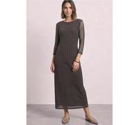 Robe mi-longue en mesh à motif à carreaux
