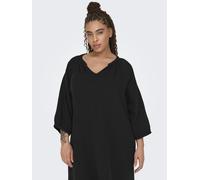 Robe mi-longue femme col en V manches 3/4 coupe régulière grande taille Curvy Mi