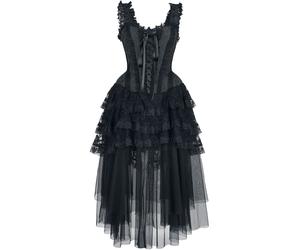 Robe mi-longue Gothic de Gothicana by EMP - Robe Corset Gothique Élaborée - S à XXL - pour Femme - noir M