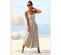 Robe mi-longue larges bretelles - Vivance - beige imprimé BEIGE IMPRIMÉ 36