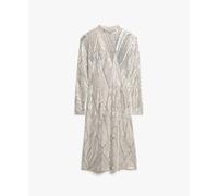 Robe mi-longue manches longues et dos ouvert femme Superdry Argenté L