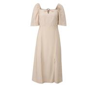 Robe mi-mollet smockés et encolure carrée femme QS Beige 32
